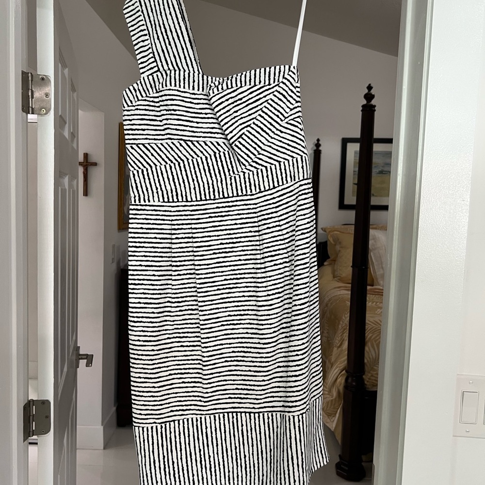 BCBGMaxAzria Black and White Striped Garment